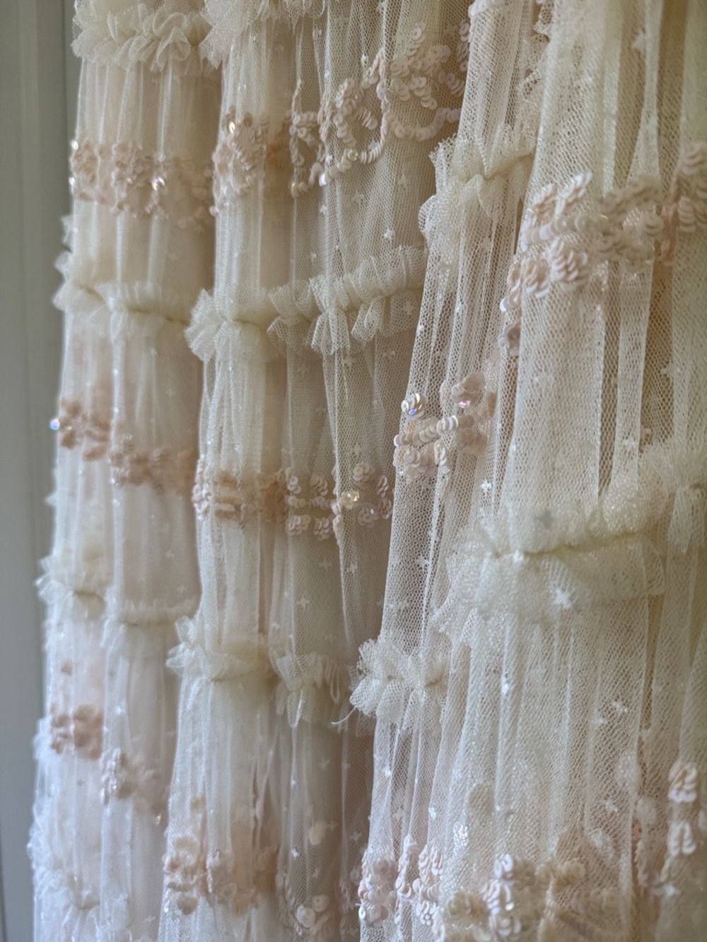 Needle & Thread Blush Cream Tiered Midi Dress - Picture 2 of 9